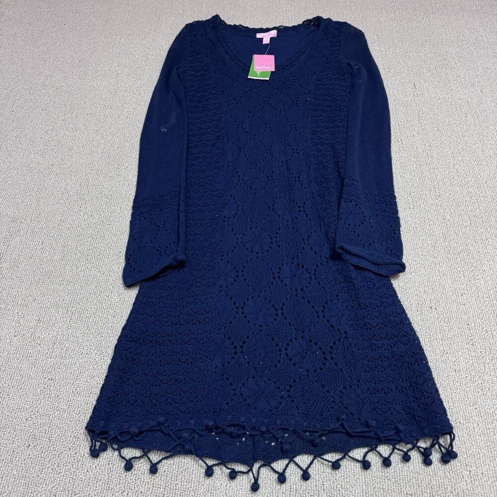Lilly Pulitzer Athena Sweater Dress True Navy Long Sleeve Women’s Size XS NWT